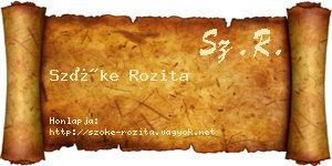 Szőke Rozita névjegykártya